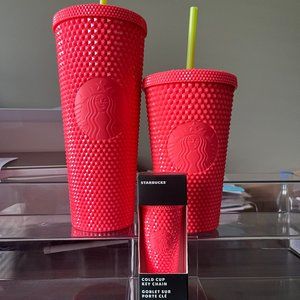 BNWT Starbucks Dragonfruit Set - Venti, Grande, Keychain